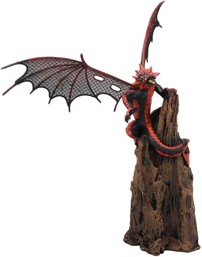 Ebros Gift Ebros Pteranodon Dragon Perching On Volcanic Cliff Tower Statue 13.75" Height