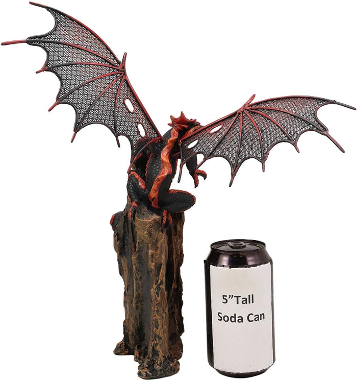 Ebros Gift Ebros Pteranodon Dragon Perching On Volcanic Cliff Tower Statue 13.75" Height