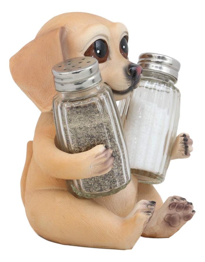 Ebros Gift Ebros Pup And Spice Wide Eyed Labrador Puppy Dog Glass Salt & Pepper Shakers Set