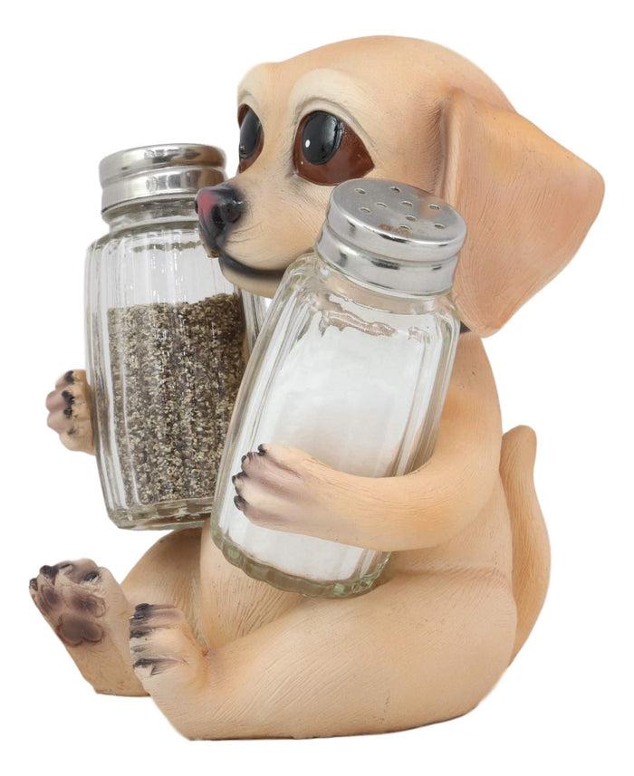Ebros Gift Ebros Pup And Spice Wide Eyed Labrador Puppy Dog Glass Salt & Pepper Shakers Set