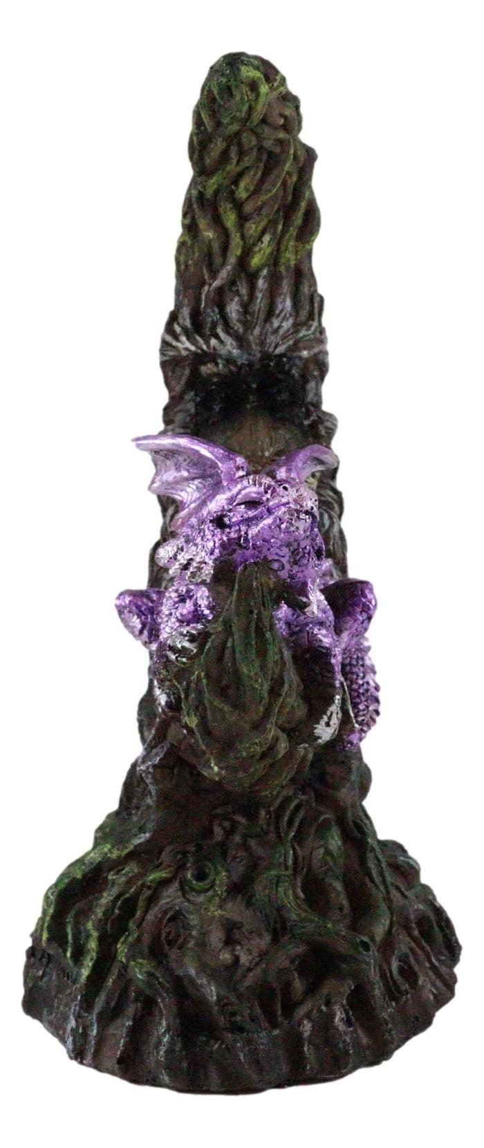Ebros Gift Ebros Purple Dream Dragon Nestling In Greenman Crescent Moon LED Figurine