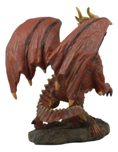 Ebros Gift Ebros Quetzalcoatl Bone Scavenger Red Muscle Dragon Statue 8" Tall Home Decor Resin