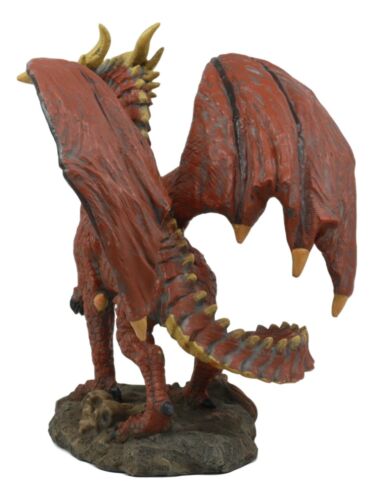 Ebros Gift Ebros Quetzalcoatl Bone Scavenger Red Muscle Dragon Statue 8" Tall Home Decor Resin