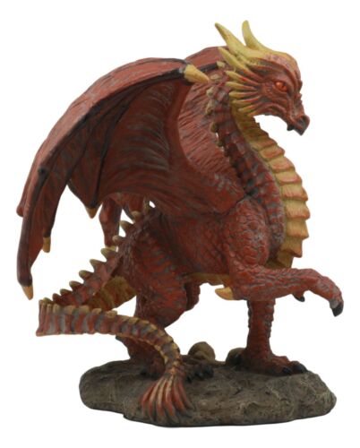Ebros Gift Ebros Quetzalcoatl Bone Scavenger Red Muscle Dragon Statue 8" Tall Home Decor Resin