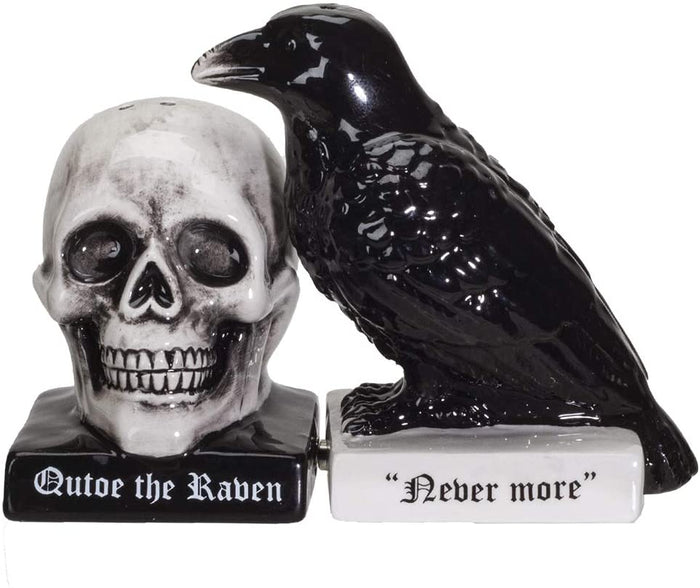 ebros gift Ebros Quoth The Raven Halloween Ceramic Salt and Pepper Shakers Set