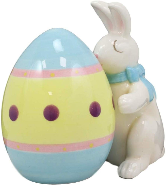 Ebros Gift Ebros Rabbit Kissing Giant Egg Salt And Pepper Shakers Magnetic Figurine Set