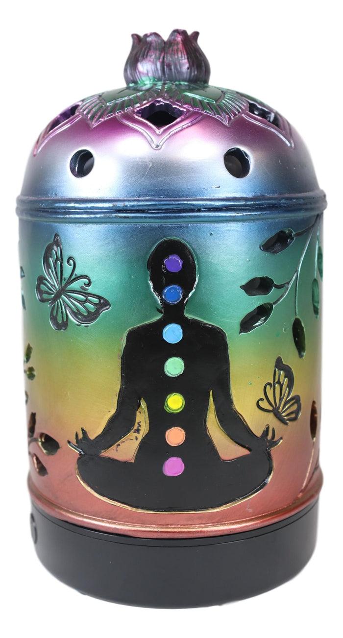 Ebros Gift Ebros Rainbow 7 Chakra Colors Lotus Mandala Wheel Essential Oil Diffuser Aromatherapy
