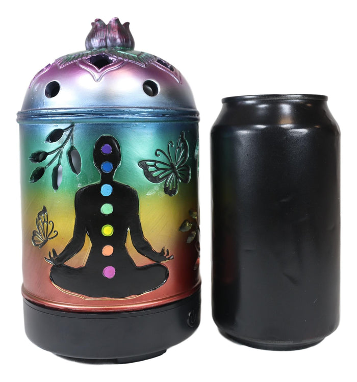 Ebros Gift Ebros Rainbow 7 Chakra Colors Lotus Mandala Wheel Essential Oil Diffuser Aromatherapy