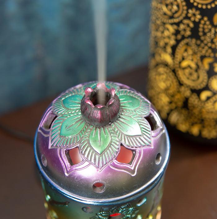 Ebros Gift Ebros Rainbow 7 Chakra Colors Lotus Mandala Yoga Essential Oil Diffuser Aromatherapy