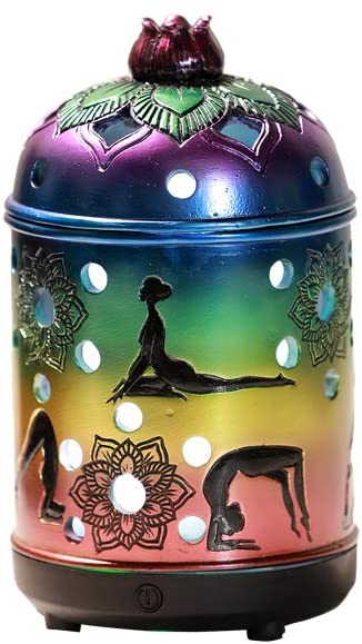 Ebros Gift Ebros Rainbow 7 Chakra Colors Lotus Mandala Yoga Essential Oil Diffuser Aromatherapy