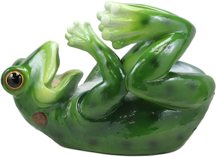 Ebros Gift Ebros Rainforest Green Tree Frog Wine Bottle Holder Caddy Figurine 10.25" Long