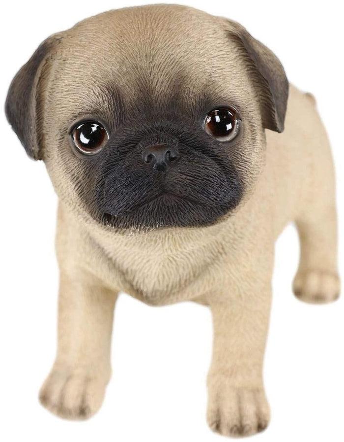 Ebros Gift Ebros Realistic Adorable Fawn Pug Puppy Dog Figurine 5"L Pet Pal Pugsy