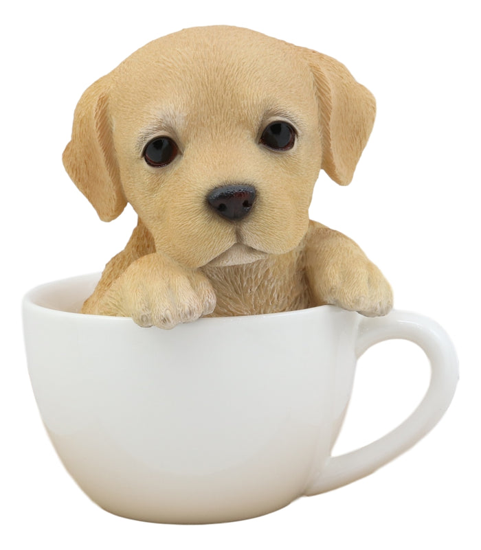 Ebros Gift Ebros Realistic Adorable Labrador Puppy Teacup Statue 5.5" Tall Pet Pal