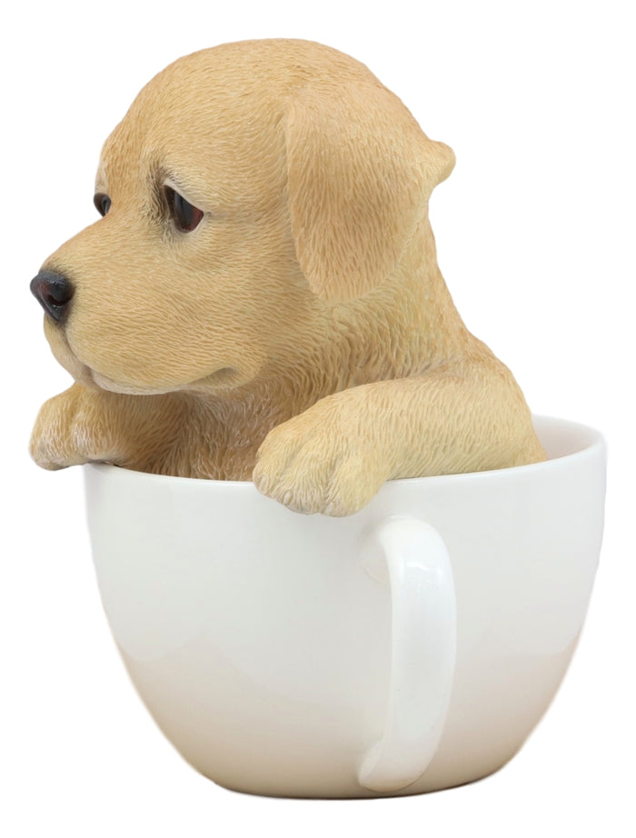 Ebros Gift Ebros Realistic Adorable Labrador Puppy Teacup Statue 5.5" Tall Pet Pal