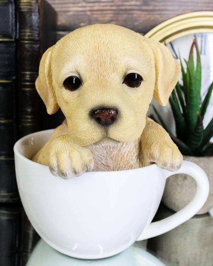 ebros gift Ebros Realistic Adorable Labrador Puppy Teacup Statue 5.5" Tall Pet Pal