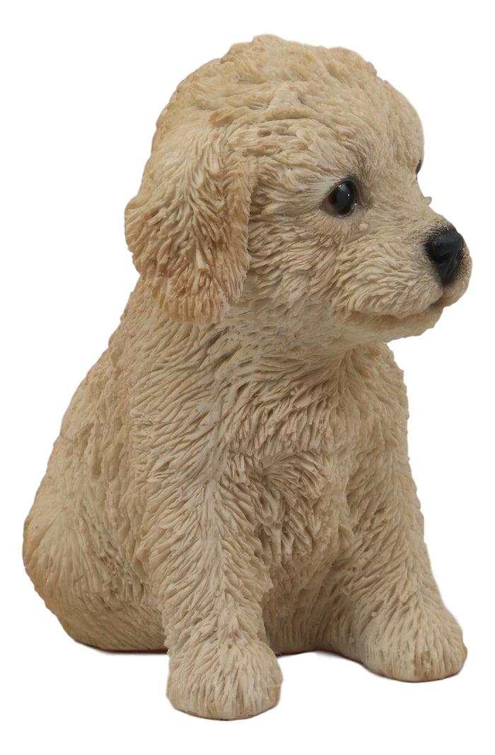 Ebros Gift Ebros Realistic Adorable Sitting Golden Labradoodle Puppy Statue 6.5" H