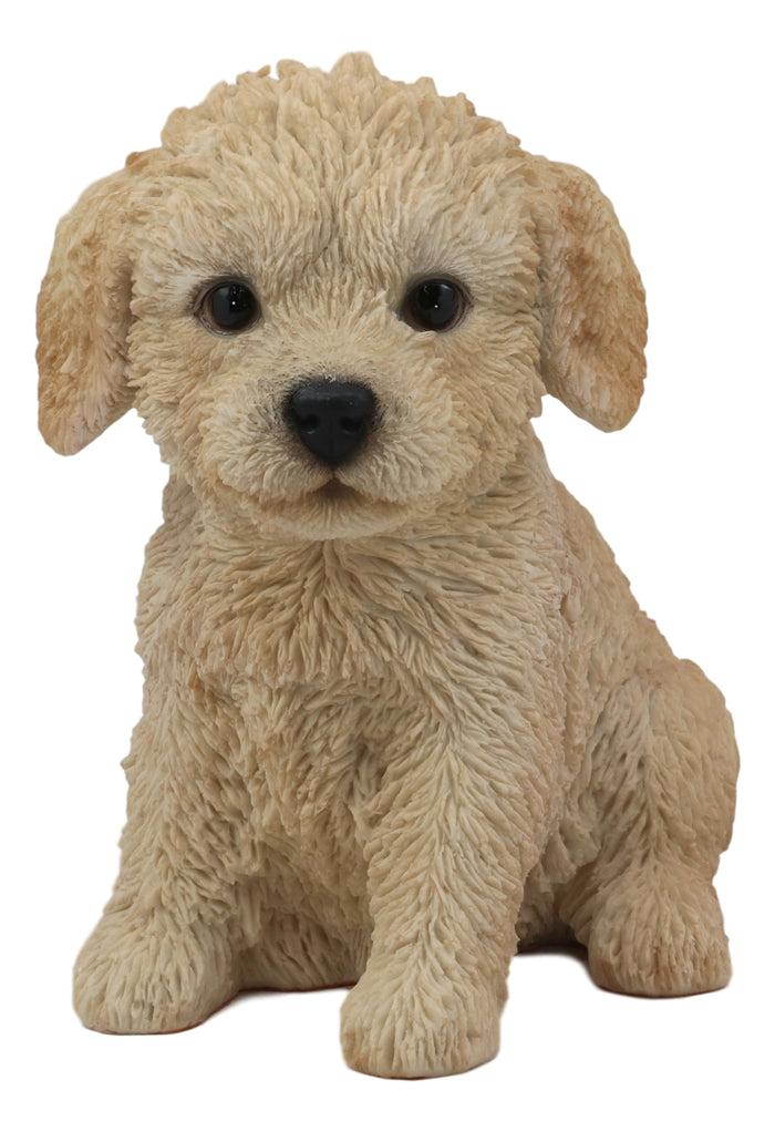 Ebros Gift Ebros Realistic Adorable Sitting Golden Labradoodle Puppy Statue 6.5" H