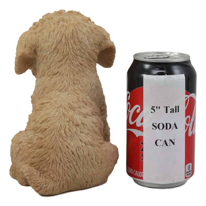 Ebros Gift Ebros Realistic Adorable Sitting Golden Labradoodle Puppy Statue 6.5" H