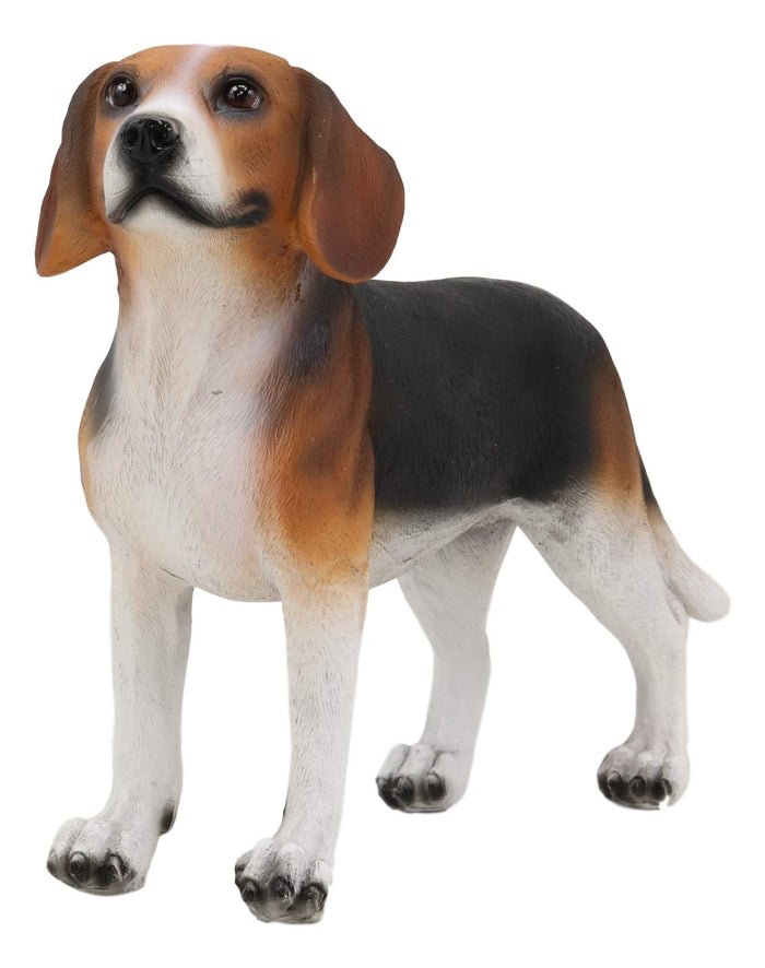Ebros Gift Ebros Realistic Adorable Tri Color Beagle Dog Figurine 7.75" Long Beagles Puppy Dogs Pet Memorial Collectible Decor Statue With Glass Eyes
