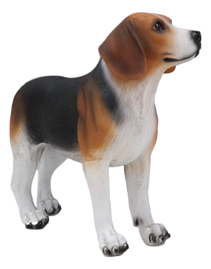 Ebros Gift Ebros Realistic Adorable Tri Color Beagle Dog Figurine 7.75" Long Beagles Puppy Dogs Pet Memorial Collectible Decor Statue With Glass Eyes