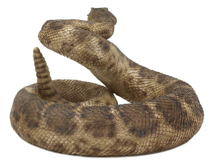 Ebros Gift Ebros Realistic Diamondback Rattlesnake Hand Painted Taxidermy Statue 8.25"Long