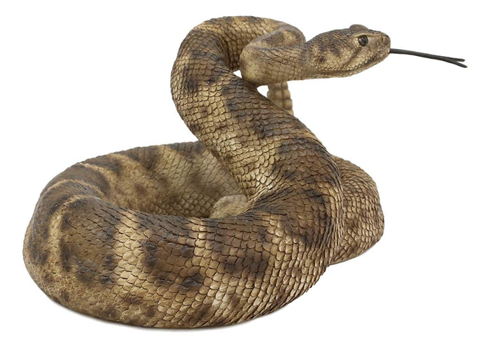 Ebros Gift Ebros Realistic Diamondback Rattlesnake Hand Painted Taxidermy Statue 8.25"Long