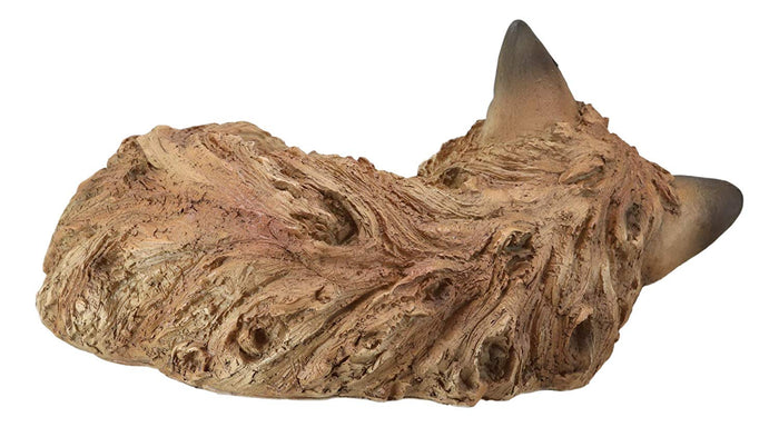 Ebros Gift Ebros Realistic Faux Driftwood Finish Design Baby Fox Cub Sleeping Resin Statue 10" Long Crafty Animal Foxes Decor Figurine Rustic Outdoors Western Decorative Sculpture
