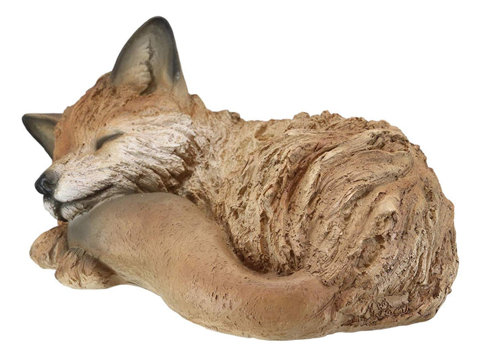 Ebros Gift Ebros Realistic Faux Driftwood Finish Design Baby Fox Cub Sleeping Resin Statue 10" Long Crafty Animal Foxes Decor Figurine Rustic Outdoors Western Decorative Sculpture