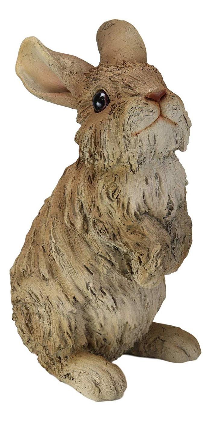 Ebros Gift Ebros Realistic Faux Driftwood Finish Design Standing Bunny Rabbit Resin Statue 9.75"H