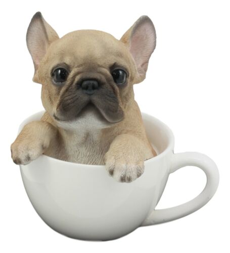 Ebros Gift Ebros Realistic French Bulldog Teacup Statue Pet Pal Frenchie Dog Breed Figurine Decor