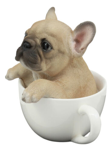 Ebros Gift Ebros Realistic French Bulldog Teacup Statue Pet Pal Frenchie Dog Breed Figurine Decor