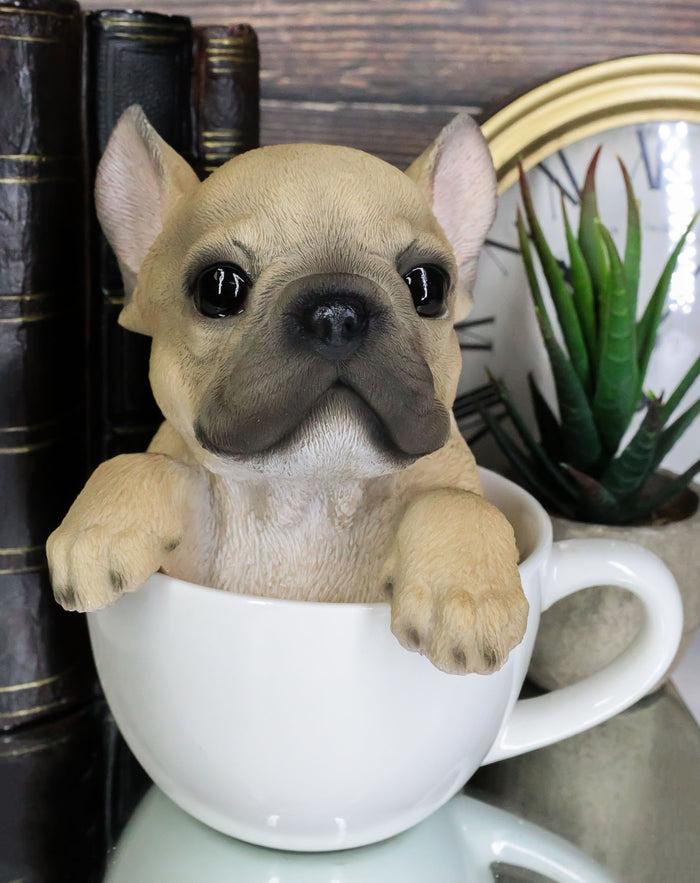 ebros gift Ebros Realistic French Bulldog Teacup Statue Pet Pal Frenchie Dog Breed Figurine Decor