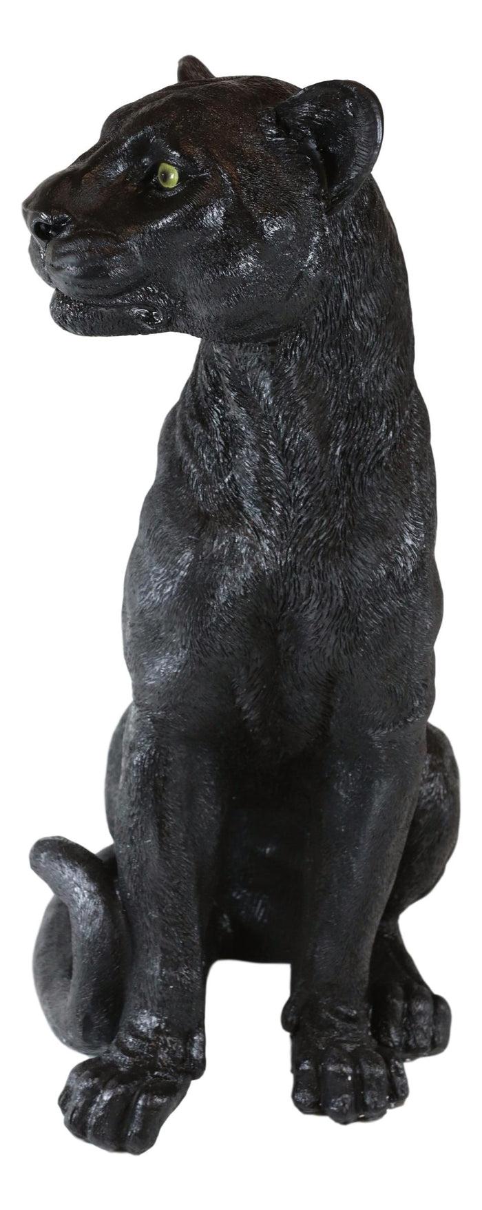 Ebros Gift Ebros Realistic Large Black Ghost Panther Jaguar Hunter 20"H Garden Lawn Patio Statue