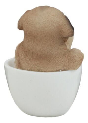 Ebros Gift Ebros Realistic Mini Adorable Pug Dog Teacup Statue 3"H Pet Pal Dog Breed Figurine