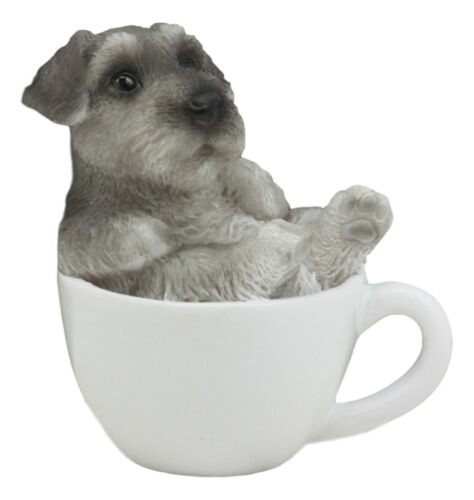 Ebros Gift Ebros Realistic Mini Adorable Schnauzer Teacup Statue 3"H Pet Pal Dog Breed Figurine