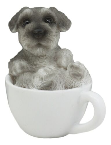 Ebros Gift Ebros Realistic Mini Adorable Schnauzer Teacup Statue 3"H Pet Pal Dog Breed Figurine