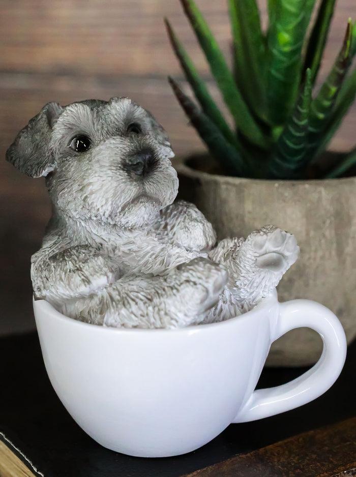 Ebros Gift Ebros Realistic Mini Adorable Schnauzer Teacup Statue 3"H Pet Pal Dog Breed Figurine