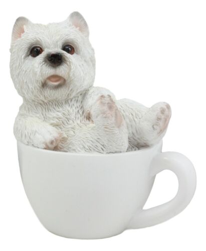 Ebros Gift Ebros Realistic Mini Adorable West Highland White Terrier Dog Teacup 3" Tall Figurine