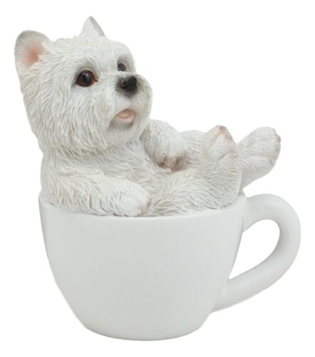 Ebros Gift Ebros Realistic Mini Adorable West Highland White Terrier Dog Teacup 3" Tall Figurine