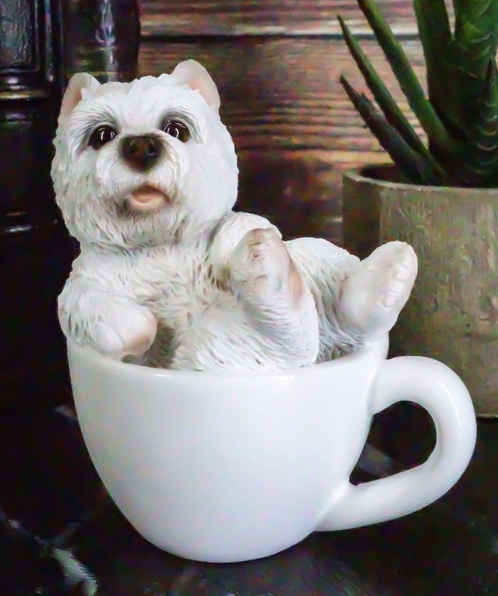 ebros gift Ebros Realistic Mini Adorable West Highland White Terrier Dog Teacup 3" Tall Figurine