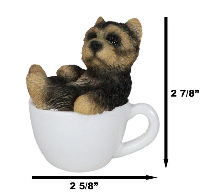 Ebros Gift Ebros Realistic Mini Yorkie Teacup Statue 3" Pet Pal Yorkshire Terrier Dog Figurine