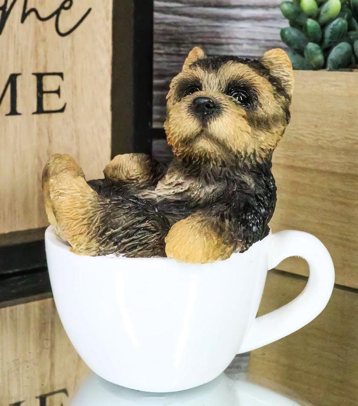 ebros gift Ebros Realistic Mini Yorkie Teacup Statue 3" Pet Pal Yorkshire Terrier Dog Figurine