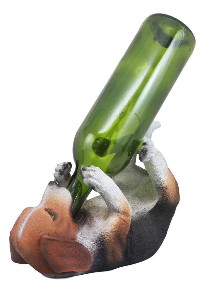 Ebros Gift Ebros Realistic Tricolor Beagle Wine Holder Figurine 10" Long Hound Pedigree Dog
