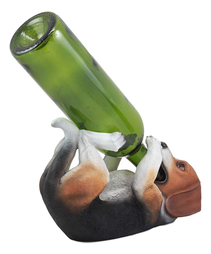 Ebros Gift Ebros Realistic Tricolor Beagle Wine Holder Figurine 10" Long Hound Pedigree Dog