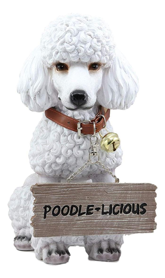 Ebros Gift Ebros Realistic White French Poodle Dog Fifi Welcome Greeter Statue With Jingle Collar