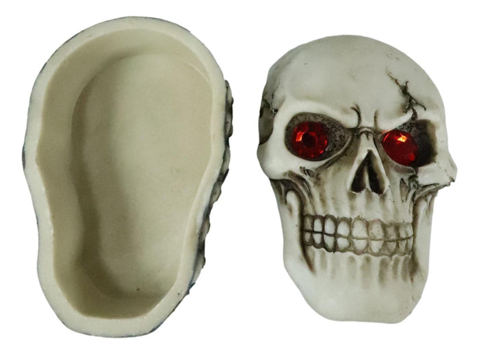 Ebros Gift Ebros Reaper Skull Face Trinket Decorative Box Skeleton Graveyard 4.5"L Decor