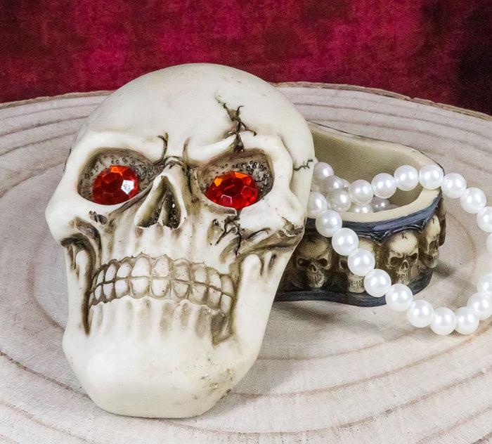 ebros gift Ebros Reaper Skull Face Trinket Decorative Box Skeleton Graveyard 4.5"L Decor