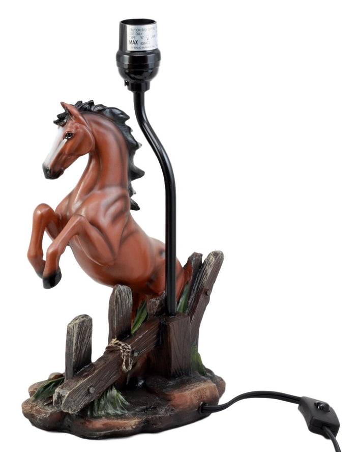 Ebros Gift Ebros Rearing Wild Chestnut Horse Stallion Desktop Table Lamp With Shade Home Decor