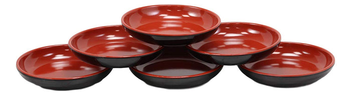 Ebros Gift Ebros Red And Black Melamine Traditional Design Condiments Soy Sauce Dipping Plate Or Dish Set Of 6 Great Housewarming Gift Or Party Decor For Sushi Asian Dining Restaurant Supply