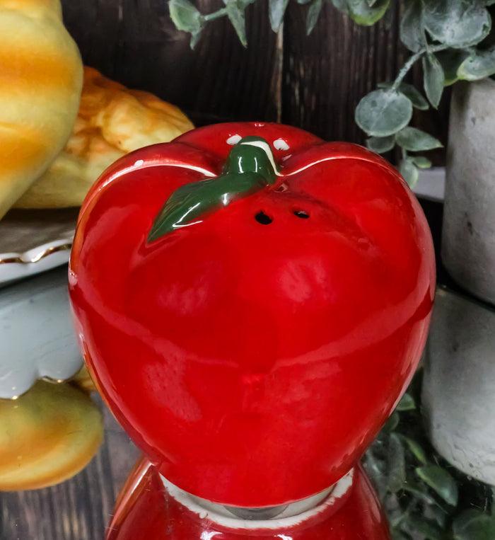 ebros gift Ebros Red Apples Ceramic Magnetic Salt And Pepper Shakers Set 3" Height